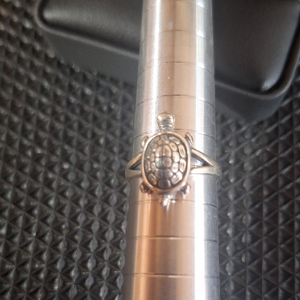 925 Sterling Silver Turtle Ring - image 3